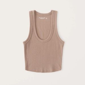 NWT Abercrombie & Fitch Essential Scoopneck Tank, Brown, Small. Sold Out Online!